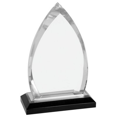 Impress Oval Acrylic Award - Silver/Clear - 7-3/4" Tall