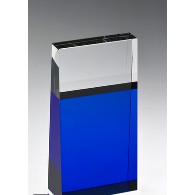 Crystal Blue Block Tower Award 6"H