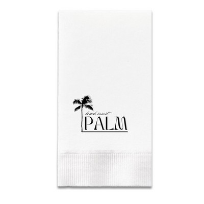 Foil Stamped 3-Ply White Dinner Napkin - 1/8 Fold