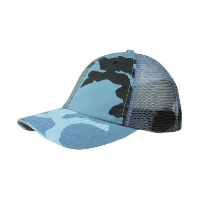 Enzyme Washed Camouflage Mesh Cap