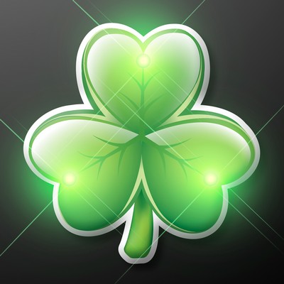 Irish Shamrock Blinky LED Lapel Pins - BLANK