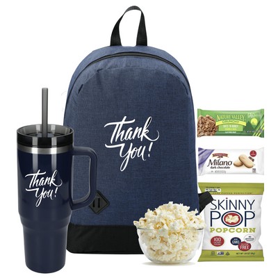 Backpack, Tumbler & Snack Kit