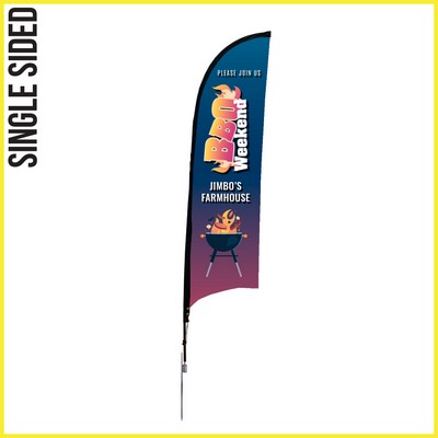 9' Shark Flag - Single Sided w/Spike Base (Small) - Made in the USA