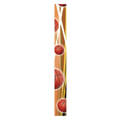 7/8" Stock BASKETBALL Poly-Satin Sublimated Neck Ribbon