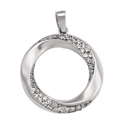 10K white gold CZ fashion pendant