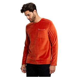 Men's Velour Long Sleeve Pocket Tee