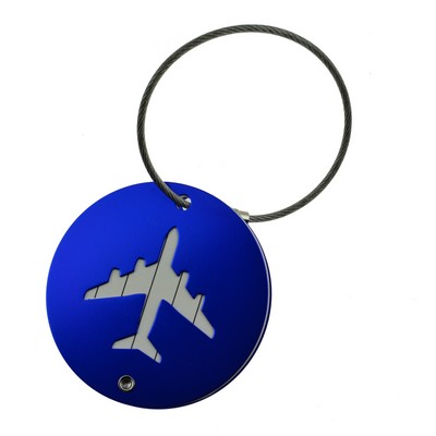 Durable Round Airplane Aluminum Luggage Tag