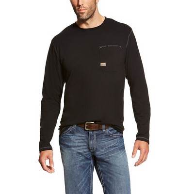 Ariat® Men's Black Rebar® Long Sleeve Workman Shirt