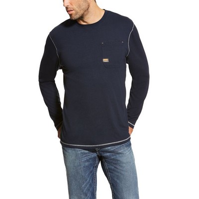 Ariat® Men's Navy Blue Rebar® Long Sleeve Workman Shirt