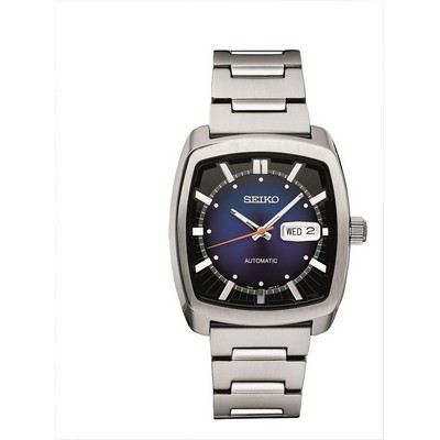 Seiko Men's Recraft Automatic Watch w/Square Blue Dial