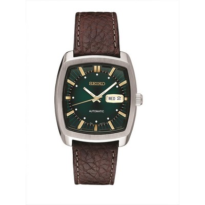 Seiko Men's Recraft Automatic Watch w/Square Green Dial