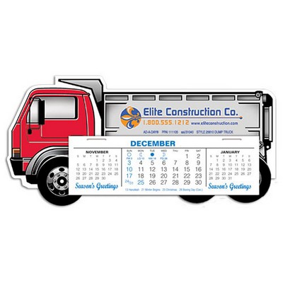 Dump Truck Full Color Die-Cut Desk Calendar, Heavy Weight