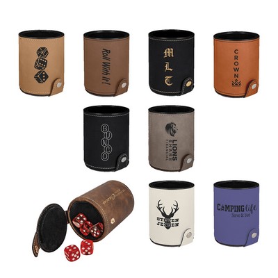 3.125" x 4" - Premium Leatherette Dice Cup