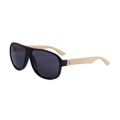 Bamboo Sunglasses - Smoke Lenses - Black Frames