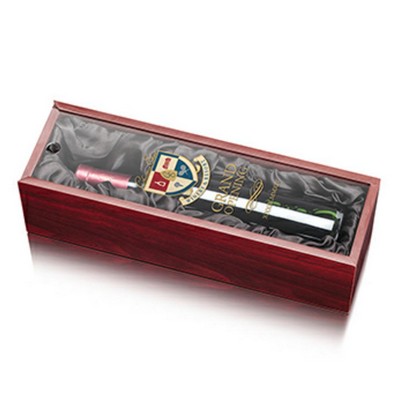 Archer Wine Box - Rosewood/Black Satin