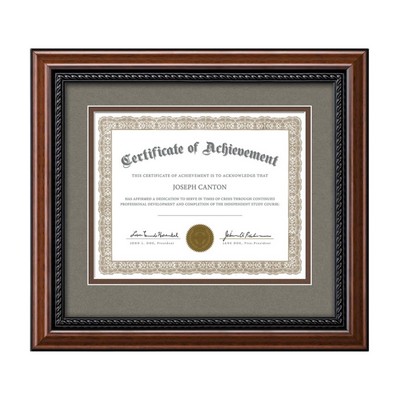 Weyden Certificate Frame - Walnut/Dover Grey 8½"x11"