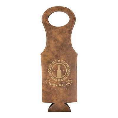 Rustic/Gold Leatherette Wine Bag