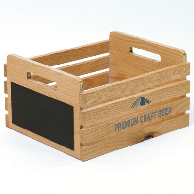 Slatted Wooden Crate w/Chalkboard Front and Back