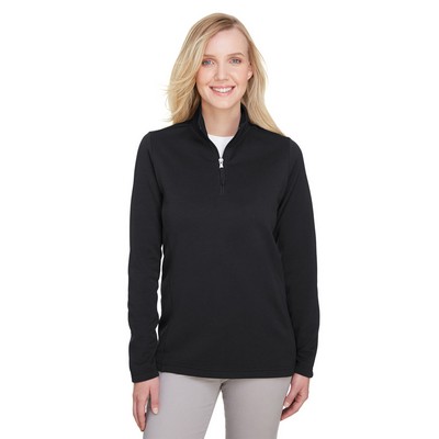 ULTRACLUB Ladies' Coastal Pique Fleece Quarter-Zip