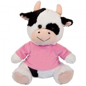 10" Plush Toy Cow Stuffed Animal With Customizable T-Shirt