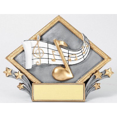 Resin Diamond Plate Stand or Hang Sculpture Award (MUSIC)