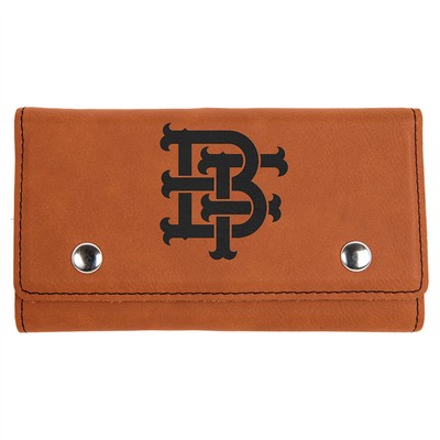 Engraved Faux Leather Card & Dice Set, Rawhide