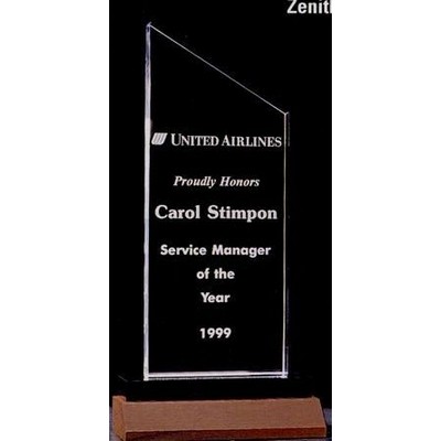 Zenith Series Clear Acrylic Award on Solid Walnut Base (4 1/2"x9 1/4")