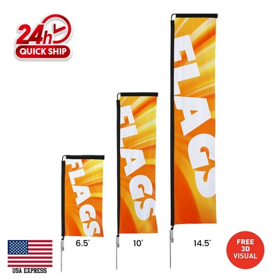 10' Custom Rectangle Flag Kit w/Ground Stake