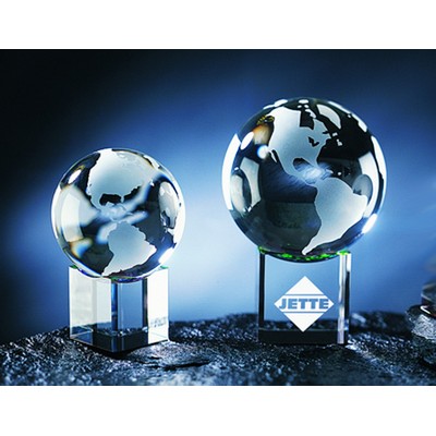 Global w/Rainbow Base Optical Crystal Award/Trophy.4"