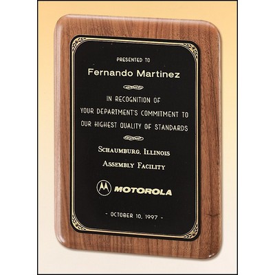 Airflyte® American Walnut Plaque w/Precision Elliptical Edge & Black Brass Plate (5"x 7")