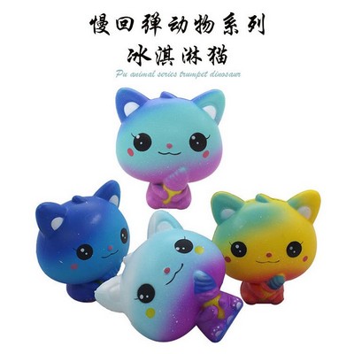 Slow Rising Stress Release Squishy Toys Ice Cream Cat