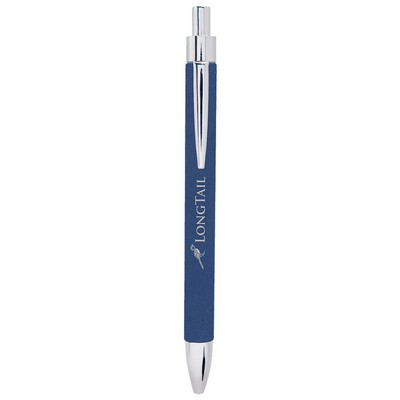 Blue/Silver Leatherette Pen