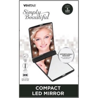 Vivitar® Compact LED Black Ultra-Slim Mirror