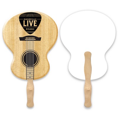 Lightweight Full Color Single Sided Guitar Shape Paper Hand Fan