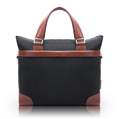 EASTWARD | 15" Black Nylon Two-Tone Laptop & Tablet Briefcase | McKleinUSA