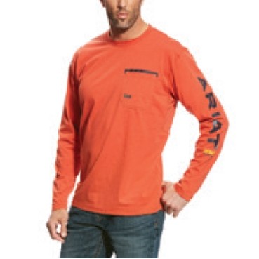 Ariat® Rebar™ Workman Logo Men's Volcanic Fire T-Shirt