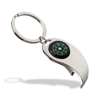 Compass Bottle Opener Keychain