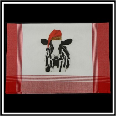 Red/White Plaid Kitchen Towel with Custom Print