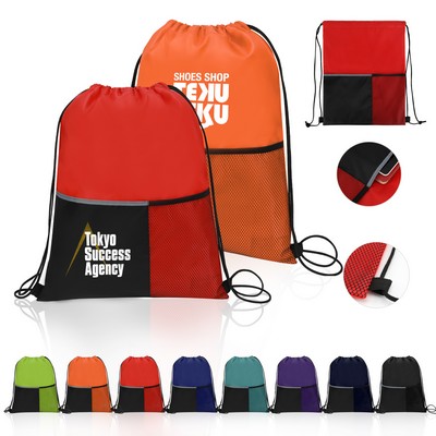 Dual Pocket Drawstring Backpack