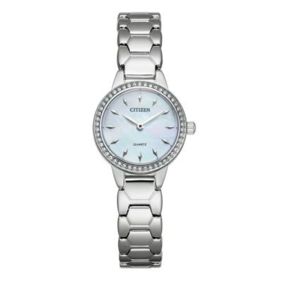 Citizen Ladies' Quartz Silver-Tone Watch w/White MOP Dial