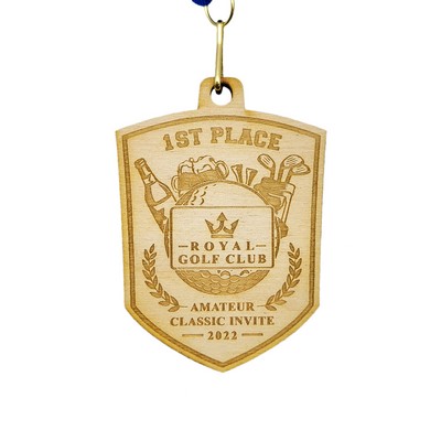 Wood Medals - 3 1/4" W x 3 1/4" H