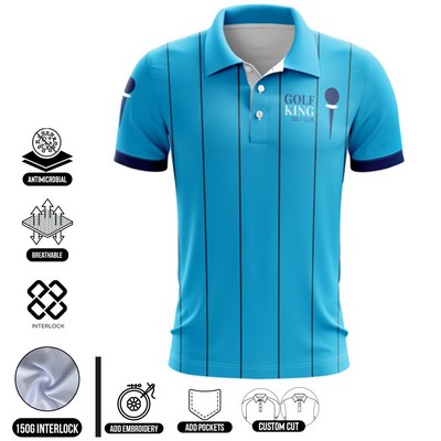 Full Sublimation Performance Short Sleeve Polo - 1-Way Stretch Performance Interlock - Men's, Women'