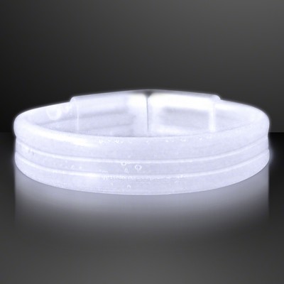 White Thick Glow Bracelet Bangles - BLANK