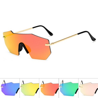 Oversized Rimless Irregular Sunglasses