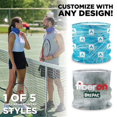 Dual Purpose - Tubular Headwear Half - Deluxe - 1 of 7 Styles - Customize with ANY design!