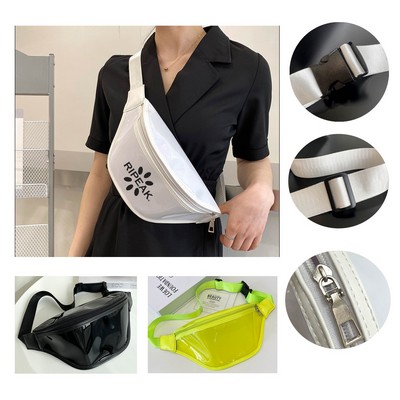 PVC Waist Bag Fanny Pack W/Two Zipper Pockets