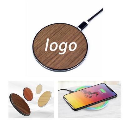 Wooden Wireless Charger With LED Light