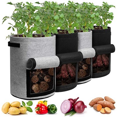 Grow Bags Heavy Duty 300G Thickened Nonwoven Plant Fabric Pots with Handles for Different Gallons