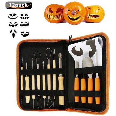 12 PCS Halloween Pumpkin Carving Sets