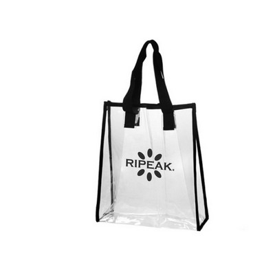 Women`s PVC Transparent Tote Bag Clear Shoulder Bag Stadium Approved Bag